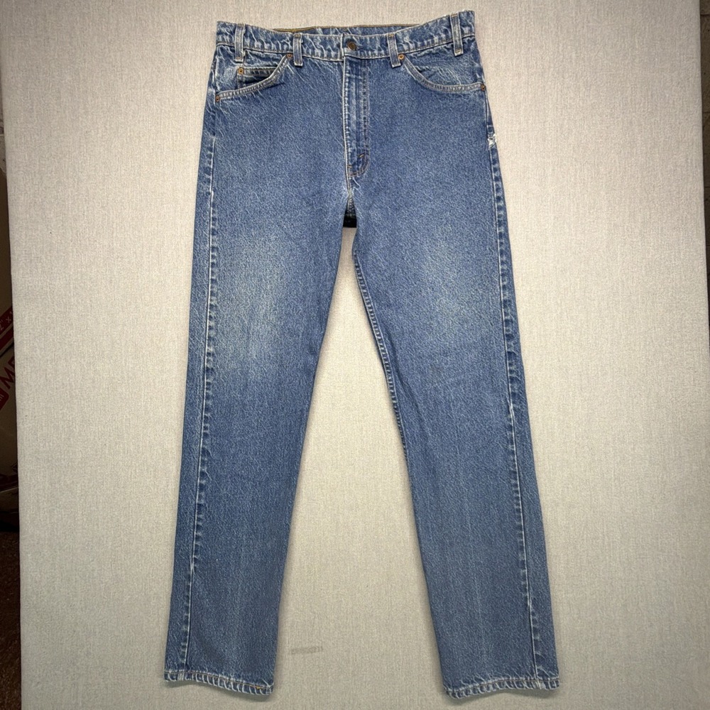 VTG Levi's 505 Orange Tab Straight Jeans Mens 36x34 (Fits 34x33) Made in USA